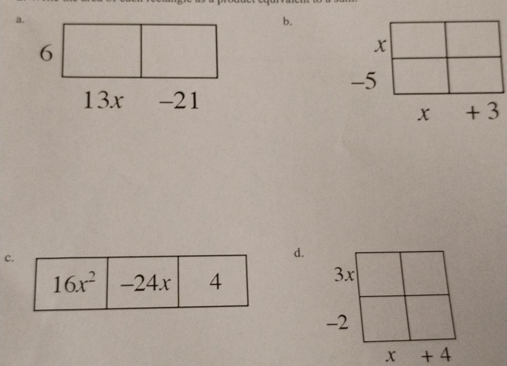 5
13x -21
x + 3
c
d.
3x
-2
x + 4