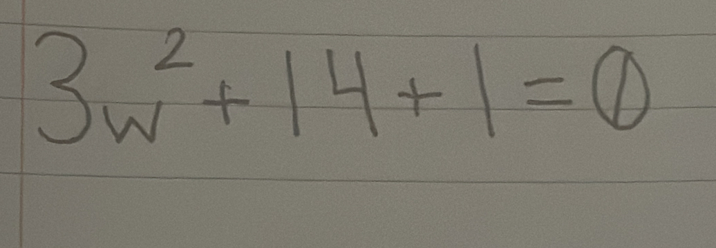 3w^2+14+1=0