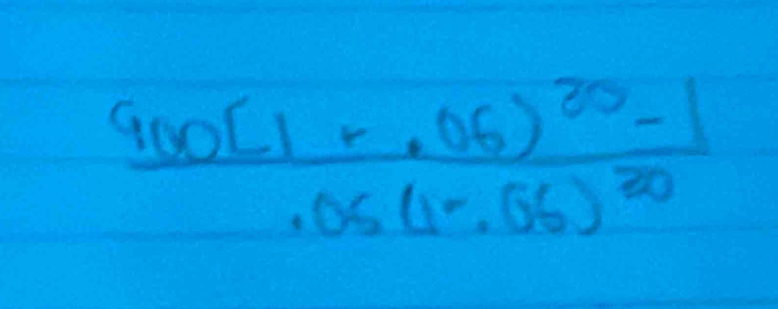 frac 900(1+.06)^20-1.06(1-.06)^20