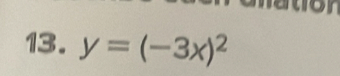 y=(-3x)^2