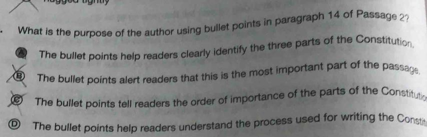 Solved: What is the purpose of the author using bullet points in ...