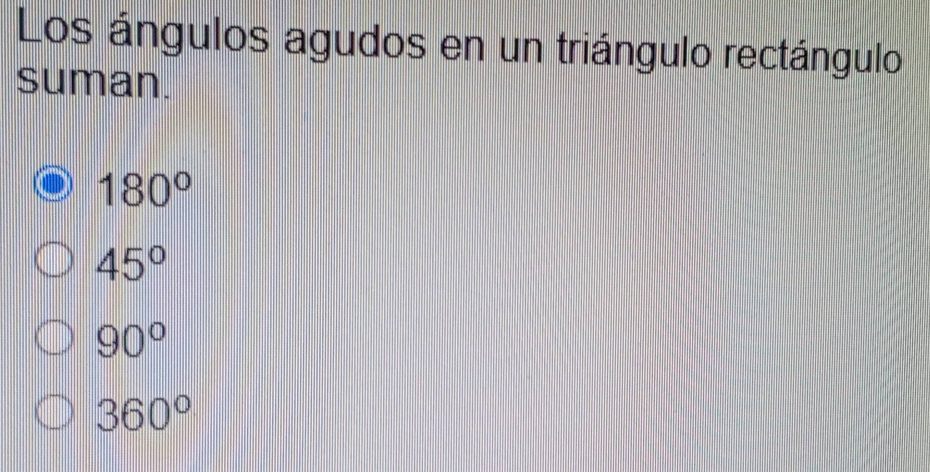 Resuelto:Los ángulos agudos en un triángulo rectángulo suman. 180° 45 ...
