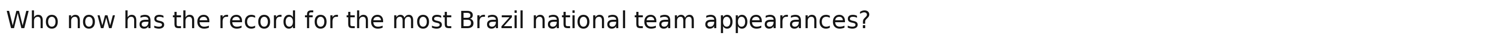 Who now has the record for the most Brazil national team appearances?
