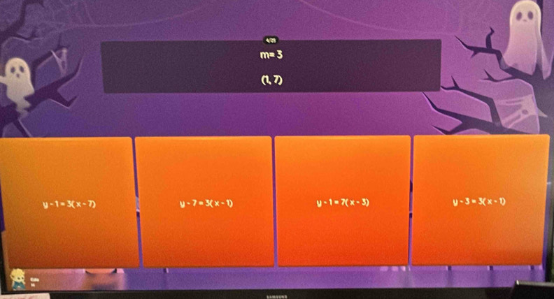 y-1=3(x-7)
y-7=3(x-1)
y-1=7(x-3)
y-3=3(x-1)