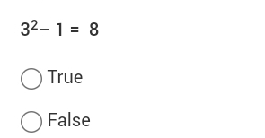 3^2-1=8
True
False