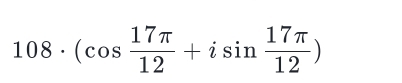 108· (cos  17π /12 +isin  17π /12 )