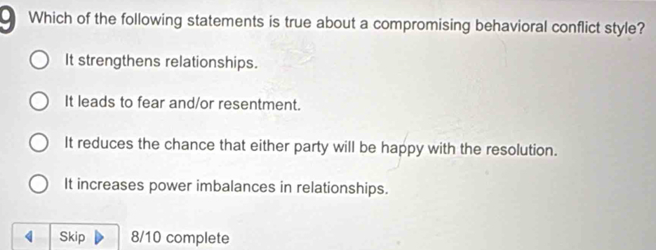 Solved: Which of the following statements is true about a compromising ...