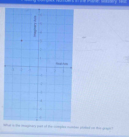 mplex Numbers in the Plane: Mastery Test 
a 
W plotted on this graph?