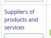 Suppliers of 
products and 
services