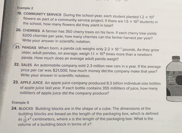 Solved: Example 2 19. COMMUNITY SERVICE During the school year, each ...