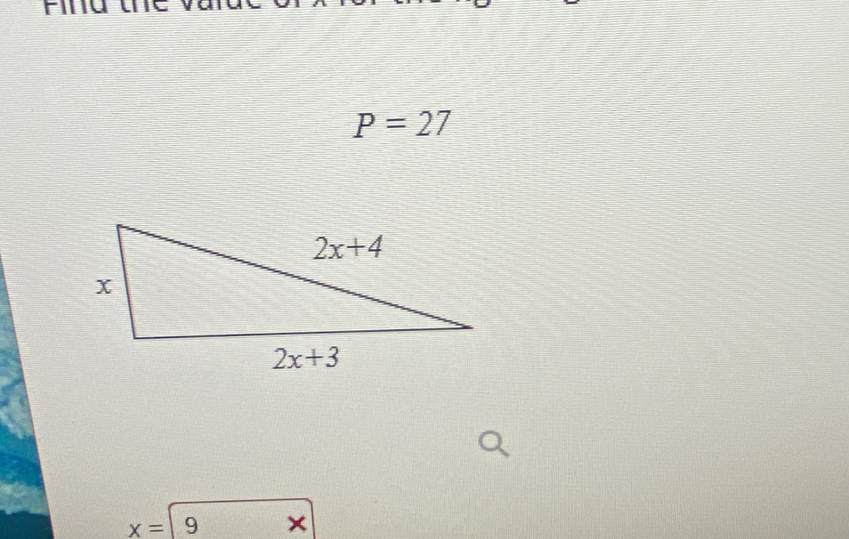 in  a
P=27
x= 9* 