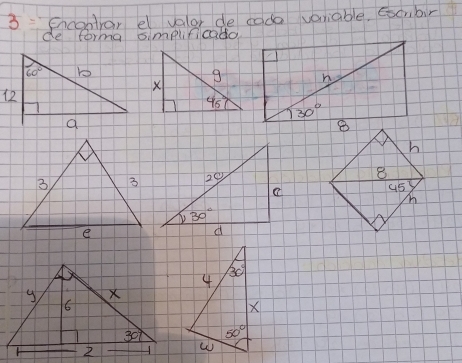 3Encentror el valor de coda variable, Eombir
de forma oimplificado