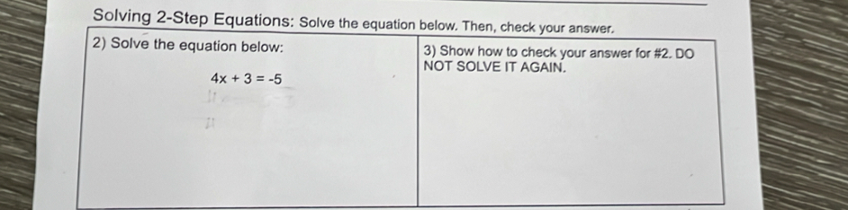 Solving 2-Step Equations: Solve