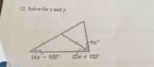 Solve for x and y.