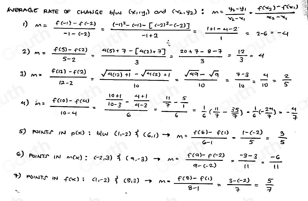 Solved: :(8:1 Worksheet A) (Topic 1.2) Rates of Change Name Directions ...