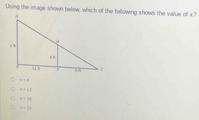 x=8
x=12
x=18
x=24