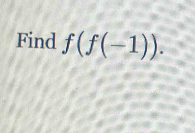 Find f(f(-1)).