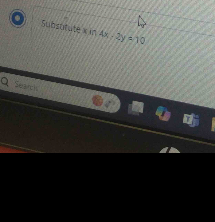 Substitute x in 4x-2y=10
Search