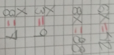 6x=42
8x=88
beginarrayr x 3endarray =9
 x/8 =7