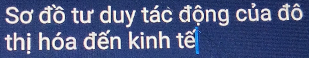 Sơ đồ tư duy tác động của đô 
thị hóa đến kinh tế