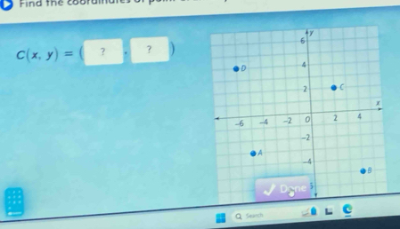 Find the cooral
C(x,y)=(?,?)
Search