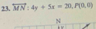 overleftrightarrow MN:4y+5x=20, P(0,0)
N