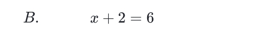 x+2=6