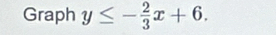 Graph y≤ - 2/3 x+6.