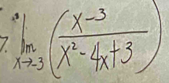 1 limlimits _xto 3( (x-3)/x^2-4x+3 )