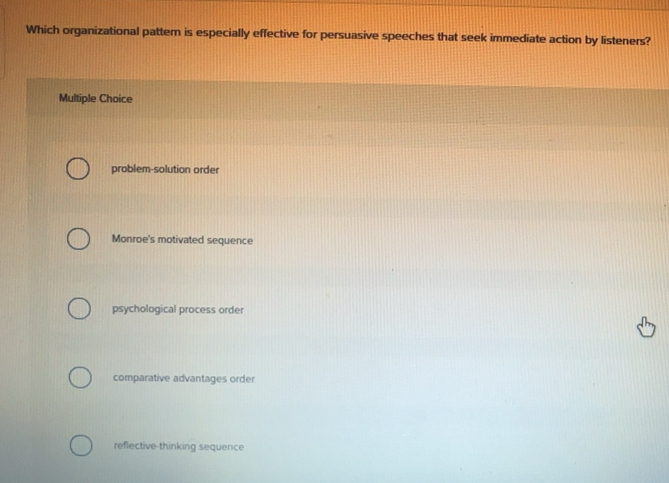 Solved: Which organizational pattern is especially effective for ...