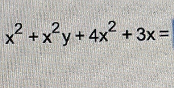 x^2+x^2y+4x^2+3x=