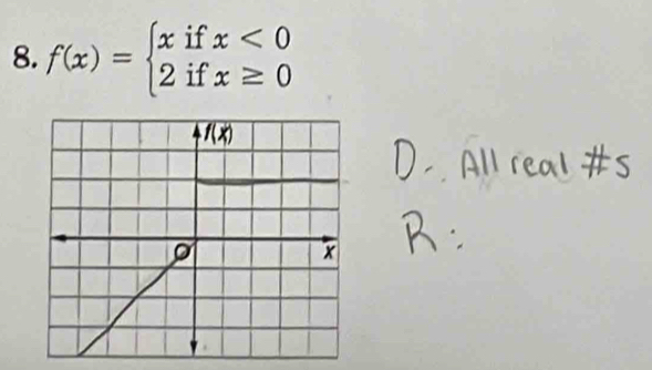 f(x)=beginarrayl xifx<0 2ifx≥ 0endarray.