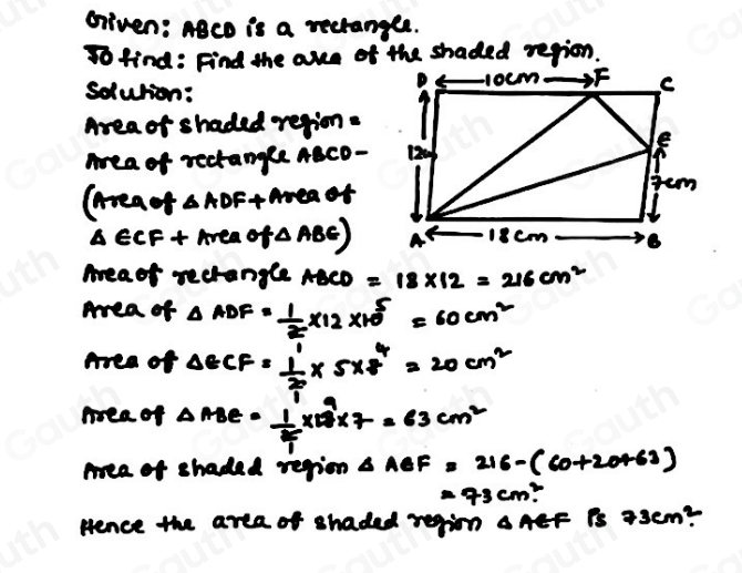 Solved: the adjoining figure ABCD is a rectangle. ind the area of the ...