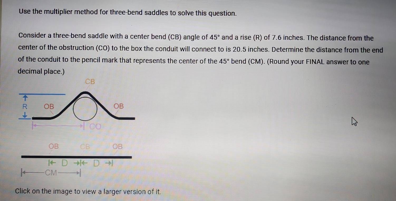 Solved: Use the multiplier method for three-bend saddles to solve this ...
