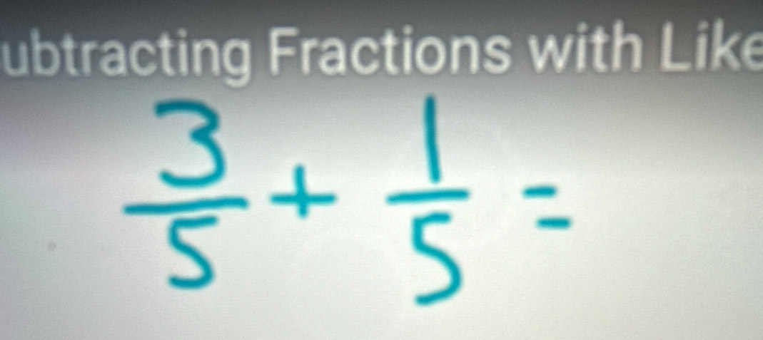 ubtracting Fractions with Like