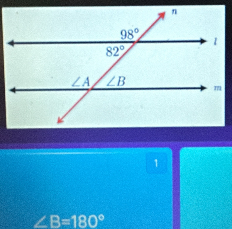 1
∠ B=180°