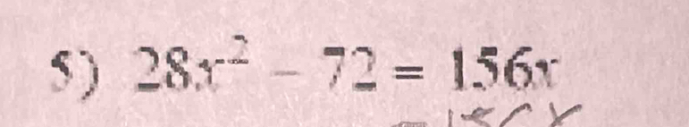 28x^2-72=156x