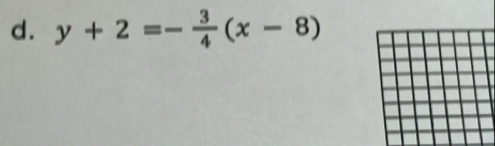 y+2=- 3/4 (x-8)