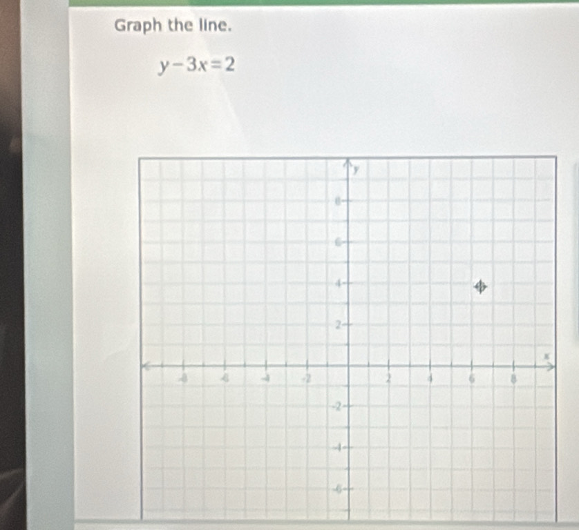 Graph the line.
y-3x=2