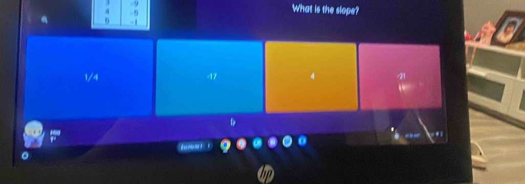 What is the slope?
a
1/4 - 17 4 21
=!= 1
'''Escmana ''