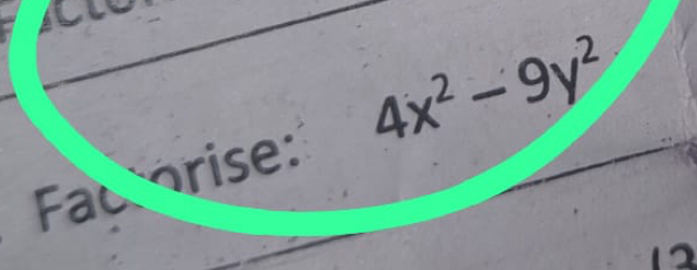 Facorise 4x^2-9y^2