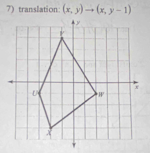 translation: (x,y)to (x,y-1)