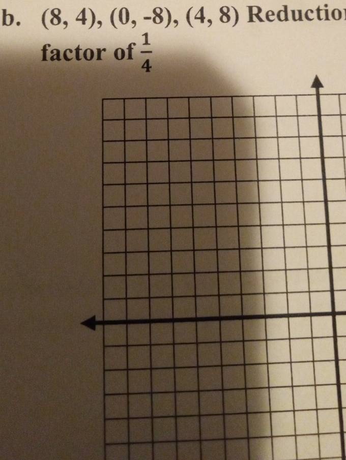 (8,4), (0,-8), (4,8) Reductio 
factor of  1/4 