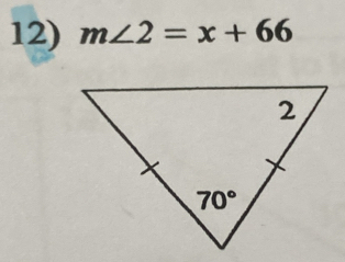 m∠ 2=x+66