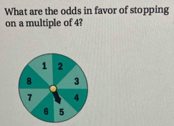 What are the odds in favor of stopping 
on a multiple of 4?