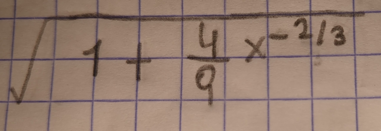 sqrt(1+frac 4)9x^(-frac 2)3