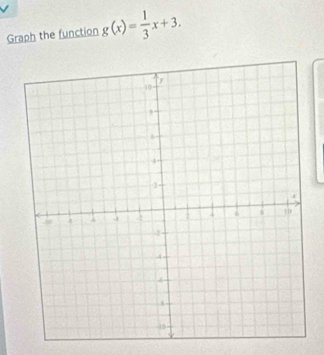 Graph the function g(x)= 1/3 x+3.