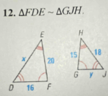 △ FDEsim △ GJH.