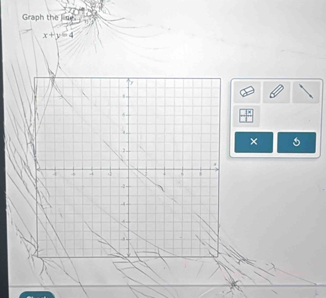 Graph the line
x+y=4
×