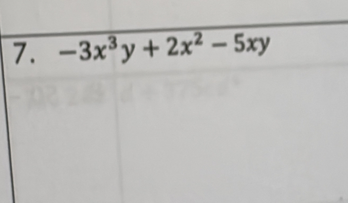 -3x^3y+2x^2-5xy